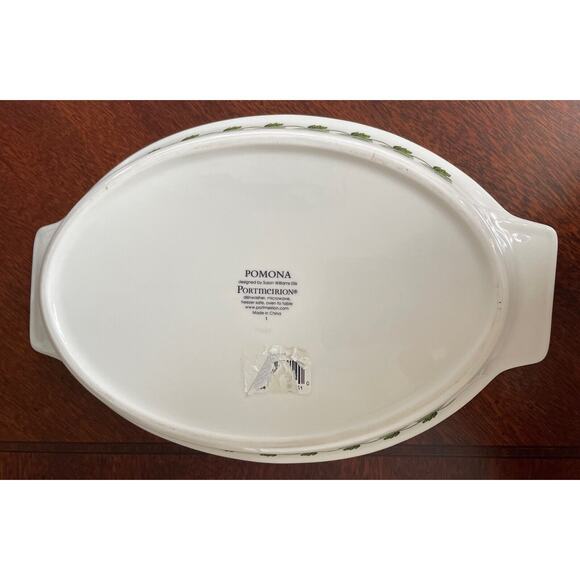 Portmeirion Pomona Hoary Morning Apple 10.25” Oval Baking Serving Dish Handles - Picture 4 of 7